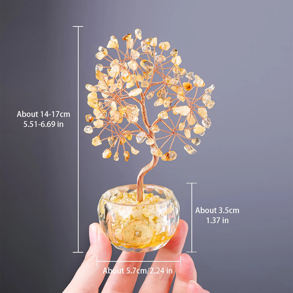 🌳 7 Chakra Healing Crystal Tree: "Get Rich" Money Tree with Natural Stones – Feng Shui Bonsai for Wealth, Luck & Home Office Decor