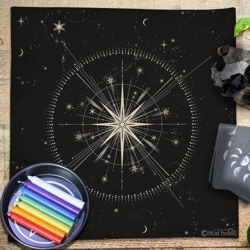 🔥 Velvet Tarot Reading Cloth﻿ | Magic Array Altar Tablecloth﻿ | Witchy Witch Board Game﻿ | Crystal Pendulum Oracle Cards Pad﻿ | Astrology﻿ 69cm