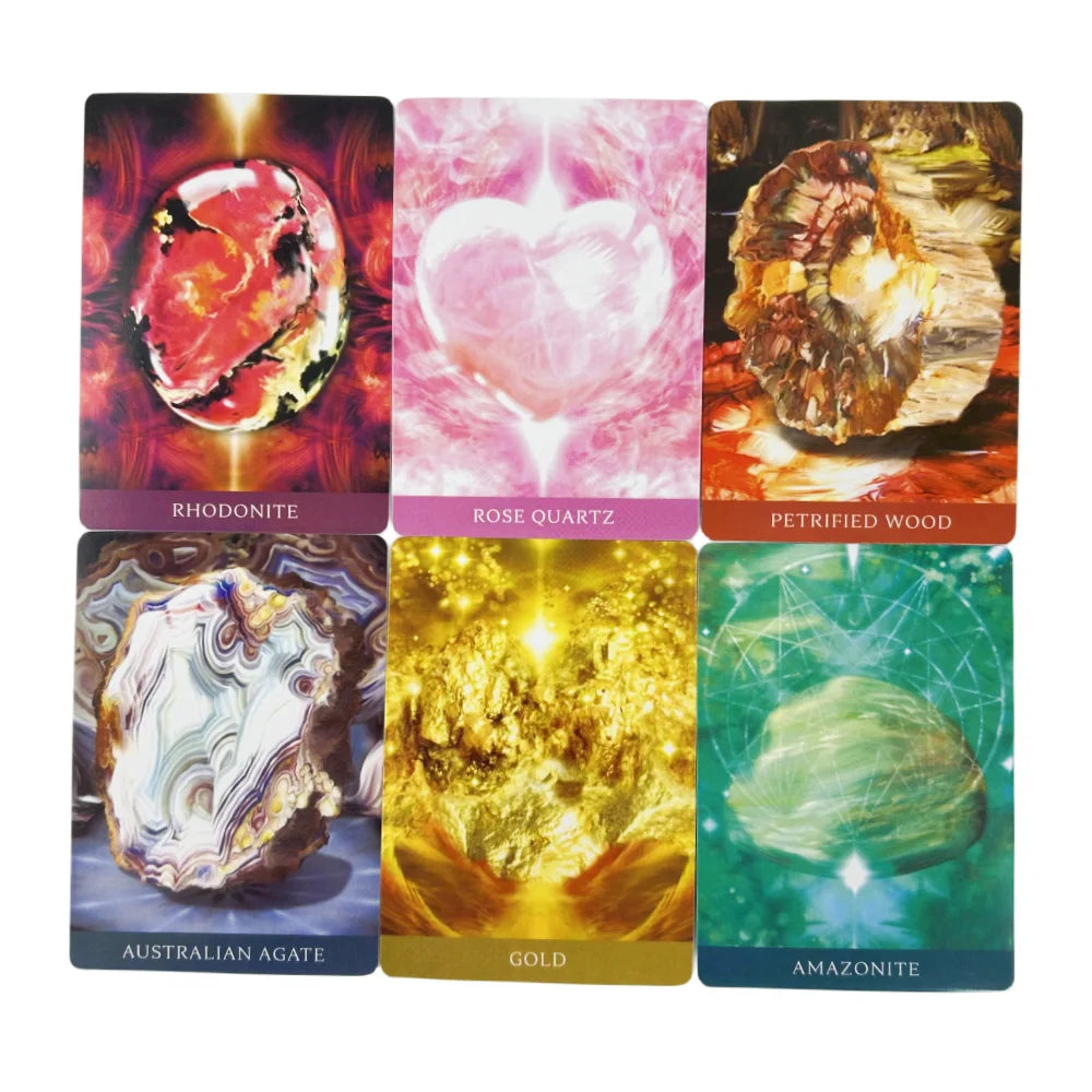 Crystal Oracle Cards – Stone Divination Deck English Vision Edition, 78 Cards for Tarot Board Games and Party Entertainment