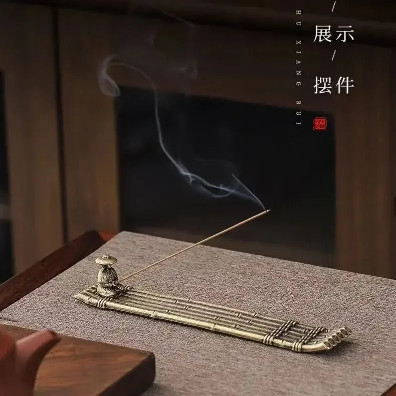 🚣‍♂️ Japanese Style Incense Holder – Old Men Fishing Boat Design | Aromatherapy Stick Burner & Zen Home Decor Ornament | Free Shipping