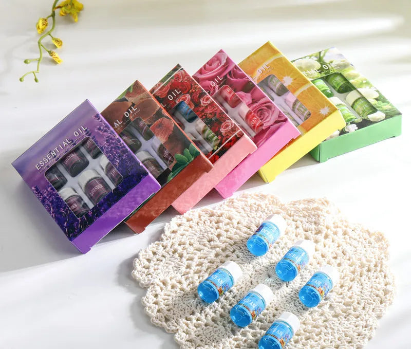 6PCS 3ML Essential Oil for Aromatherapy Diffuser Humidifier Stone Natural Plant Air Freshener Fragrance Lavender Jasmine Perfume