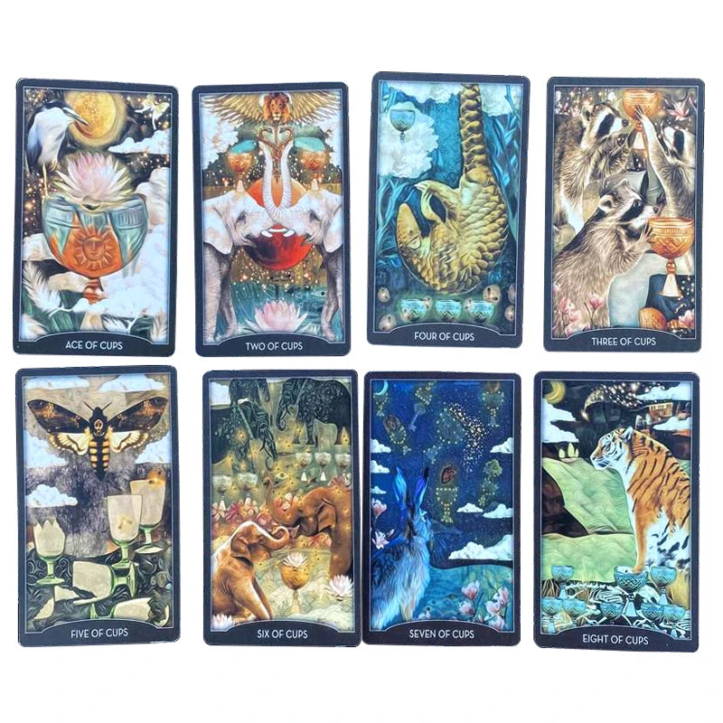 🌙 The Guardian of the Night Tarot Deck – 78 Cards | Animal-Themed Divination Deck | Work, Life & Love Guidance | Board Game & Oracle Cards | 10.3 x 6 cm | Guidebook Included | Family & Party Fun