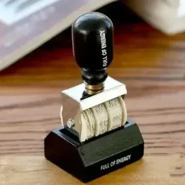 🔤 Wooden Alphabet Letter Stamps Set – Vintage Uppercase & Lowercase Rubber Stamps with DIY Self Ink Pad | Perfect for Diary, Album, Handmade Art & Craft black roller stamp