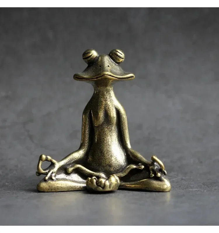 🐸 Retro Copperware Zen Frog Incense Holder – Solid Pure Copper Tea Pet & Aromatherapy Ornament | Handmade Meditation Décor | Free Shipping