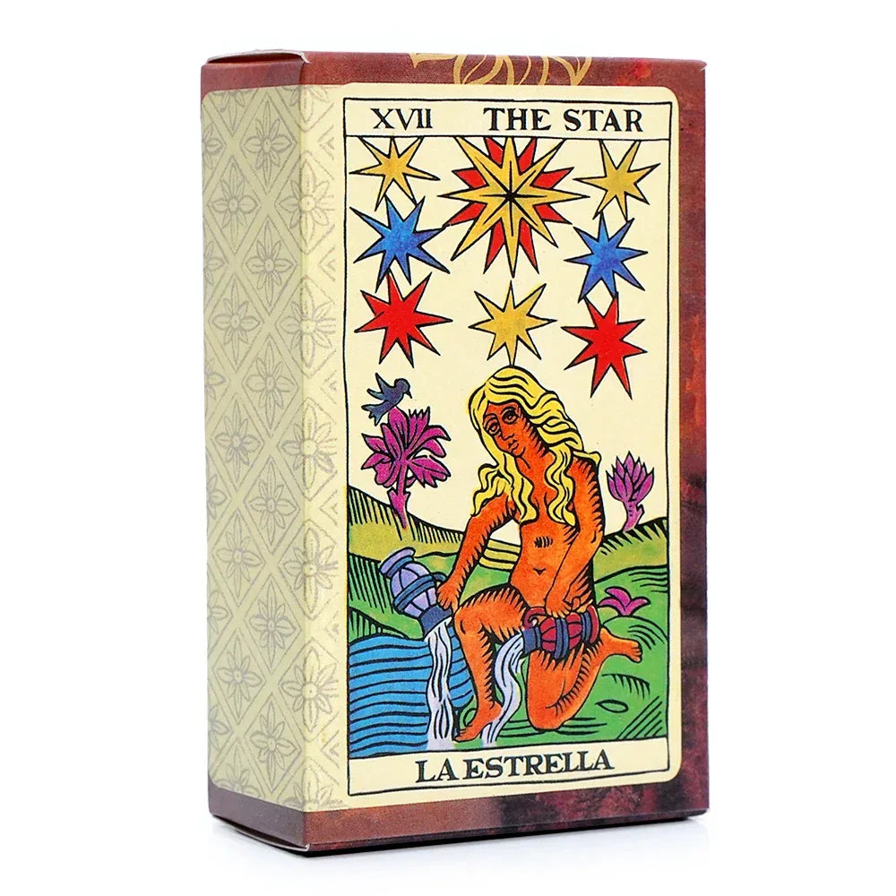☀️ Spanish Esoteric Tarot Deck with Included Instructions | El Sol﻿ Design | Divination Cards for Spiritual Readings Dark Khaki