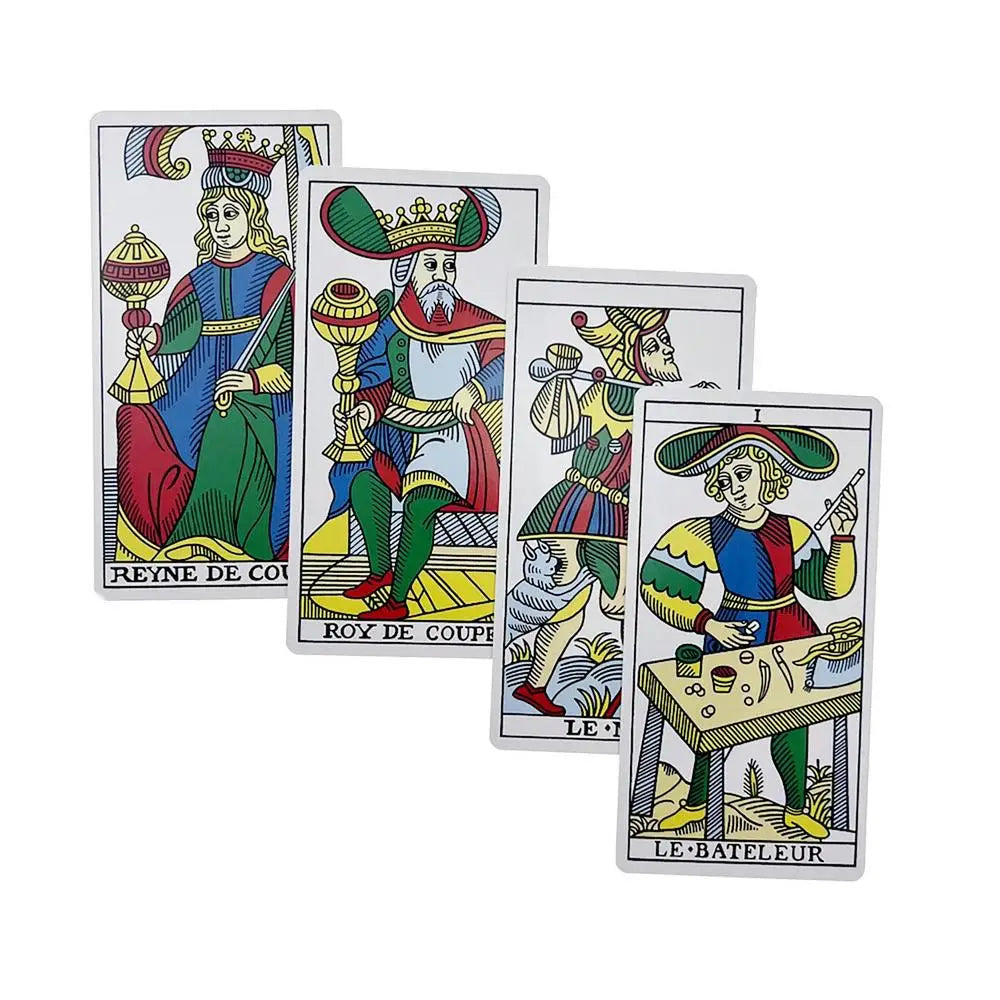 🃏 Marseille Tarot Deck – Full English Version, 78 Cards with Gilded Edges, Magic Tarot Board Game, Universal Mini Rider Tarot