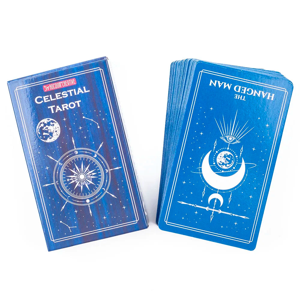✨ Celestial Tarot Deck – 78 Cards | Cosmic & Mystical Divination Deck | Zodiac & Astrology Inspired | Compact 10.3 x 6 cm Size | Board Game & Meditation Use | English Guidebook Included