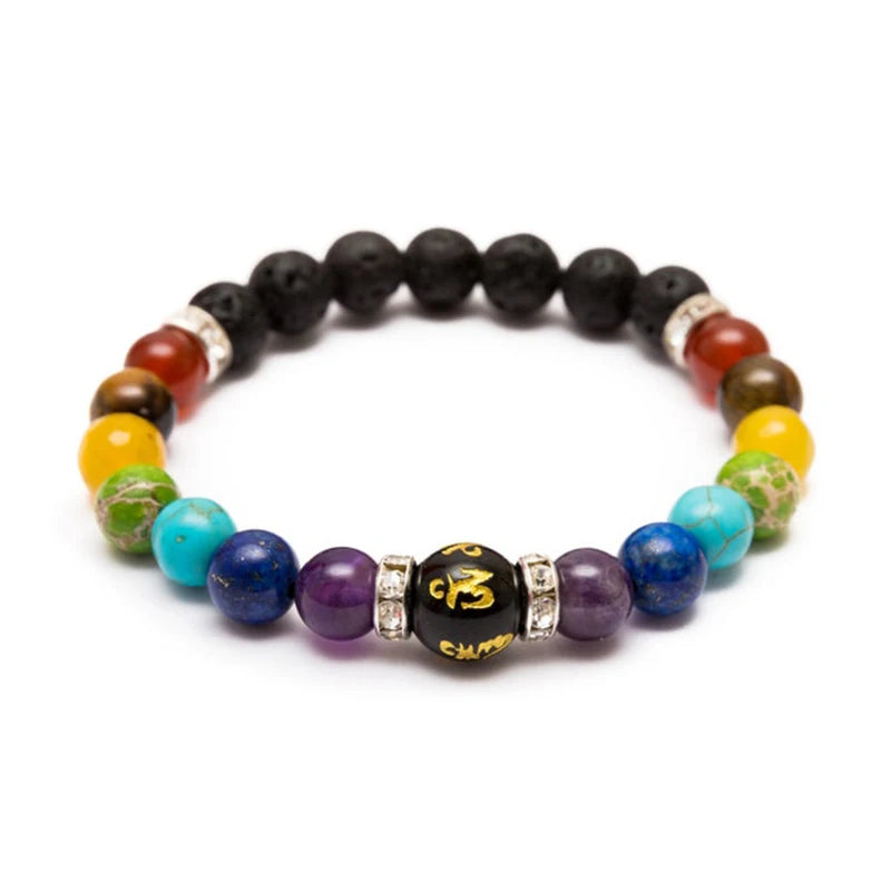 🧘‍♂️ 2pcs 7 Chakra Bracelets with Meaning Cards | Natural Crystal Healing Jewellery | Anxiety Relief & Energy Balancing | Mandala Yoga Bracelet | Gift for Men and Women