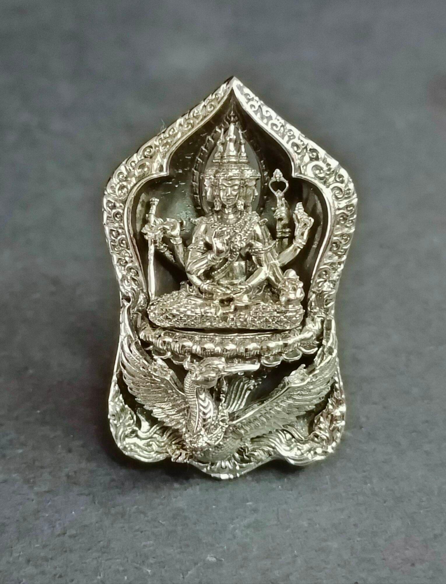 ✨ Phra Phrom Siam Thewa – Supreme Brahma Deity Amulet by Luang Pu Kruba Kampheng Thitipanyo, Makangam Hermitage, Kamphaeng Phet ทองขาว