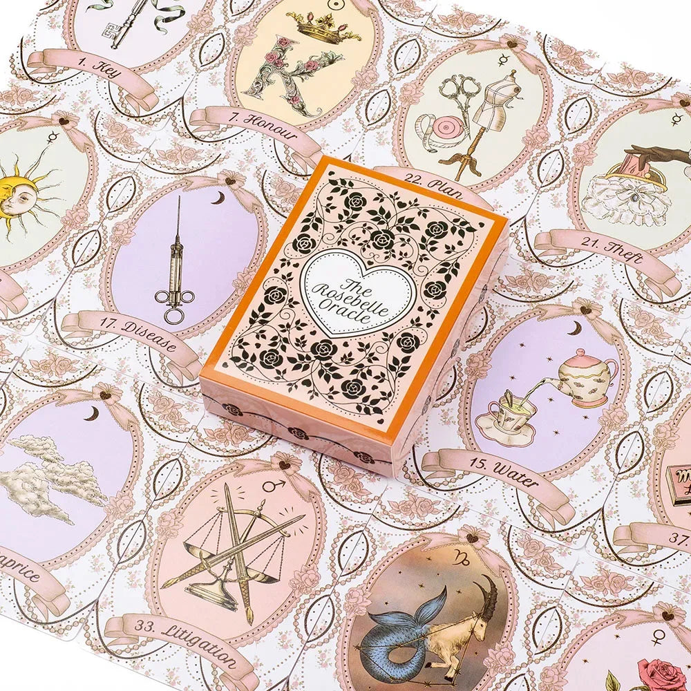 🌹 The Rosebelle Oracle Cards – 65-Card English Version Oracle Deck for Divination, Party, and Desktop Entertainment