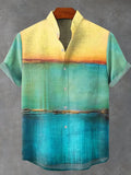 ⛩️ The Zen-Art Heritage Edition: Premium Men’s Japanese Retro Linen Shirt – High-Definition Artistic Graphic Print, Breathable Organic Cotton-Linen Blend, and Sophisticated Luxury Button-Down SFQQQD2337