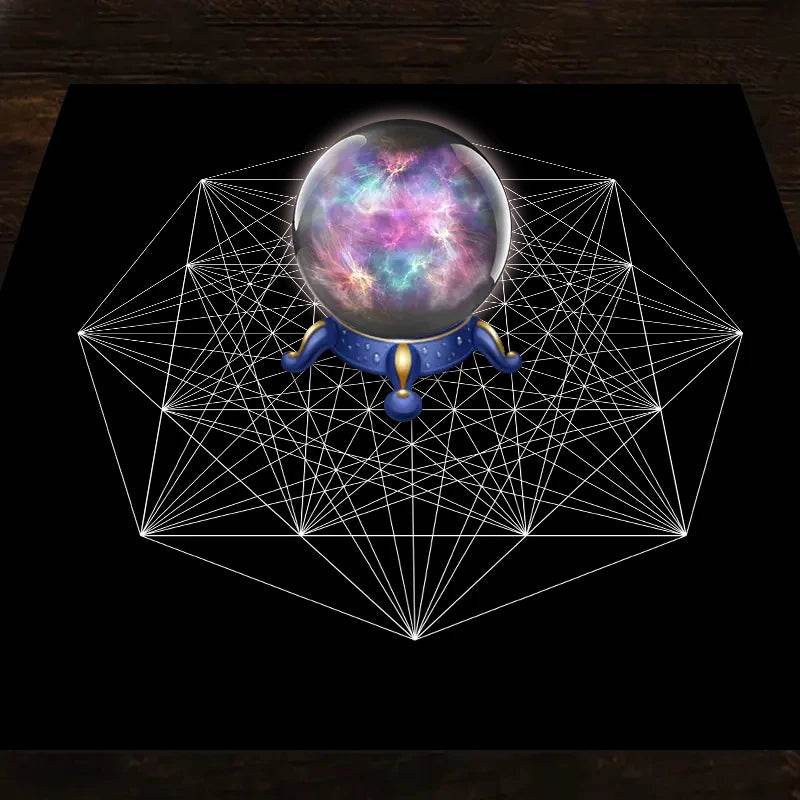 Moon Phase Tarot Card Tablecloth - Gold for Spiritual Readings and Rituals