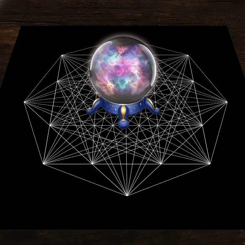 Moon Phase Tarot Card Tablecloth - Gold for Spiritual Readings and Rituals