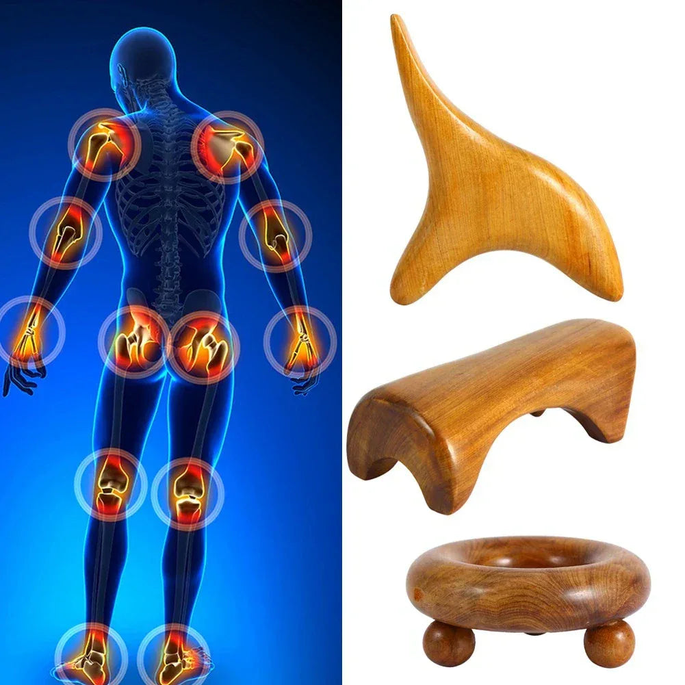 Gua Sha Massager 5 Styles Vietnam Fragrant Wood Body & Foot Reflexology Acupuncture Thai Massager Roller Therapy﻿
