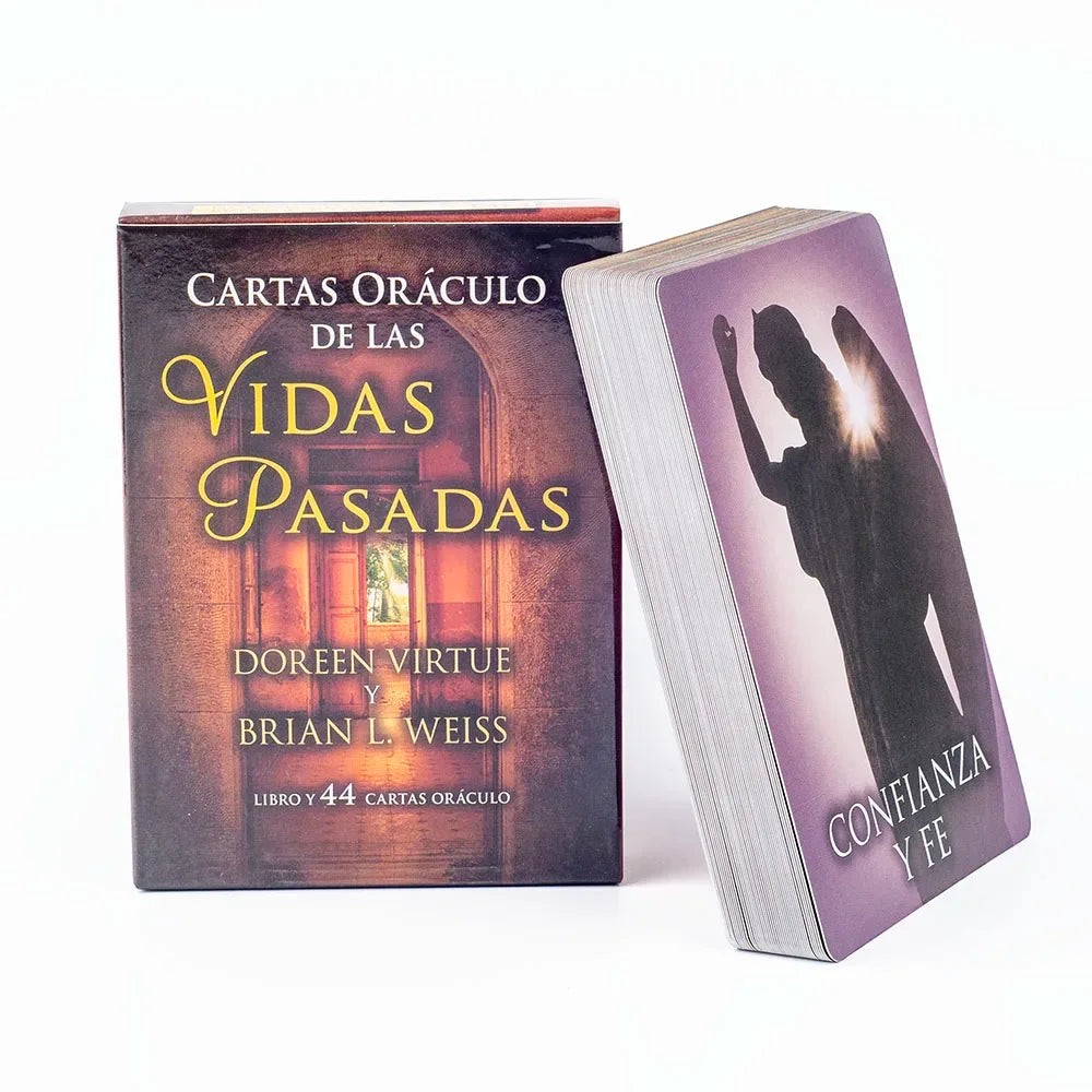 Past Life Oracle Cards - 44-Card Spanish Tarot Deck for Divination and Fortune Telling