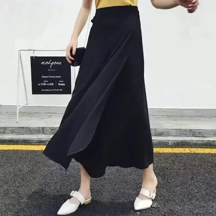 Summer Floral Maxi Skirt for Women – High Waist Wrap Design with Side Slit & Tie Detail in Long Boho Style