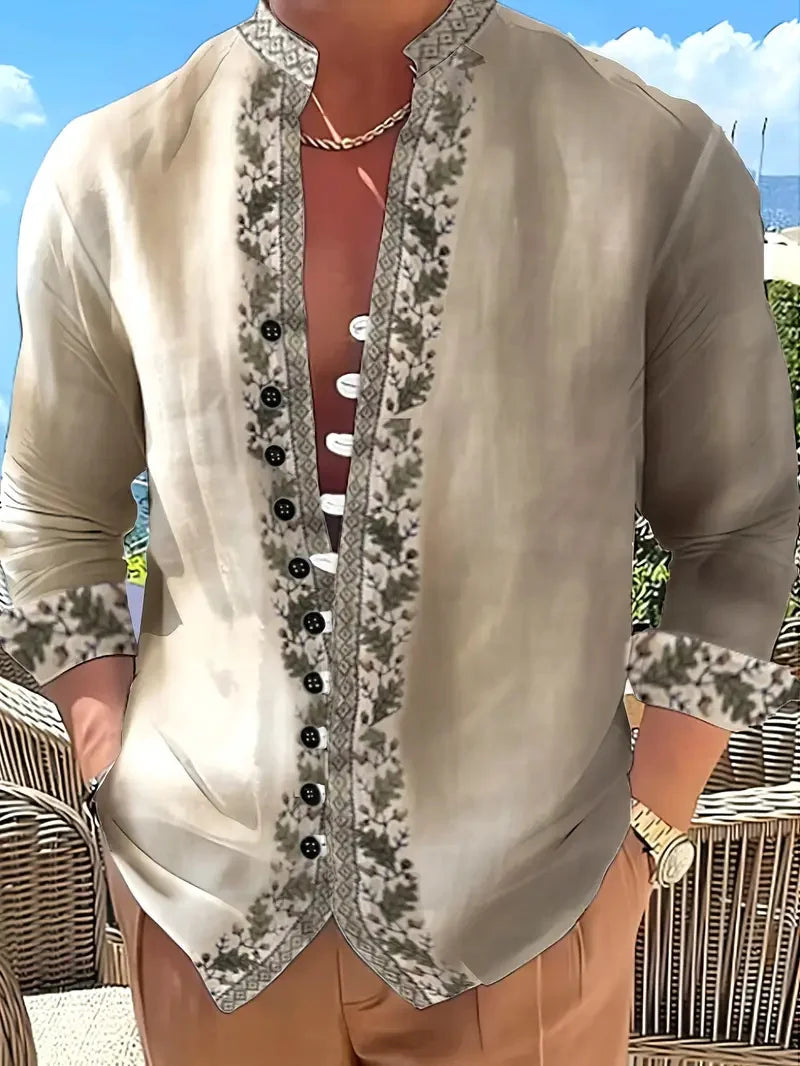🎭 The Dual-Contrast 3D Edition: Premium Men’s Half-Color Floral Shirt – High-Definition 3D Split Graphic Print, Sophisticated Long-Sleeve Button-Down, and Modern-Fit Avant-Garde Evening Wear UQ597