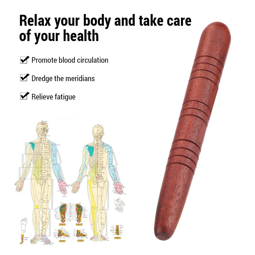 Multifunctional Wooden Massage Stick – Natural Wooden Acupoint Therapy and Meridian Relaxation Tool for Full Body Muscle Relief