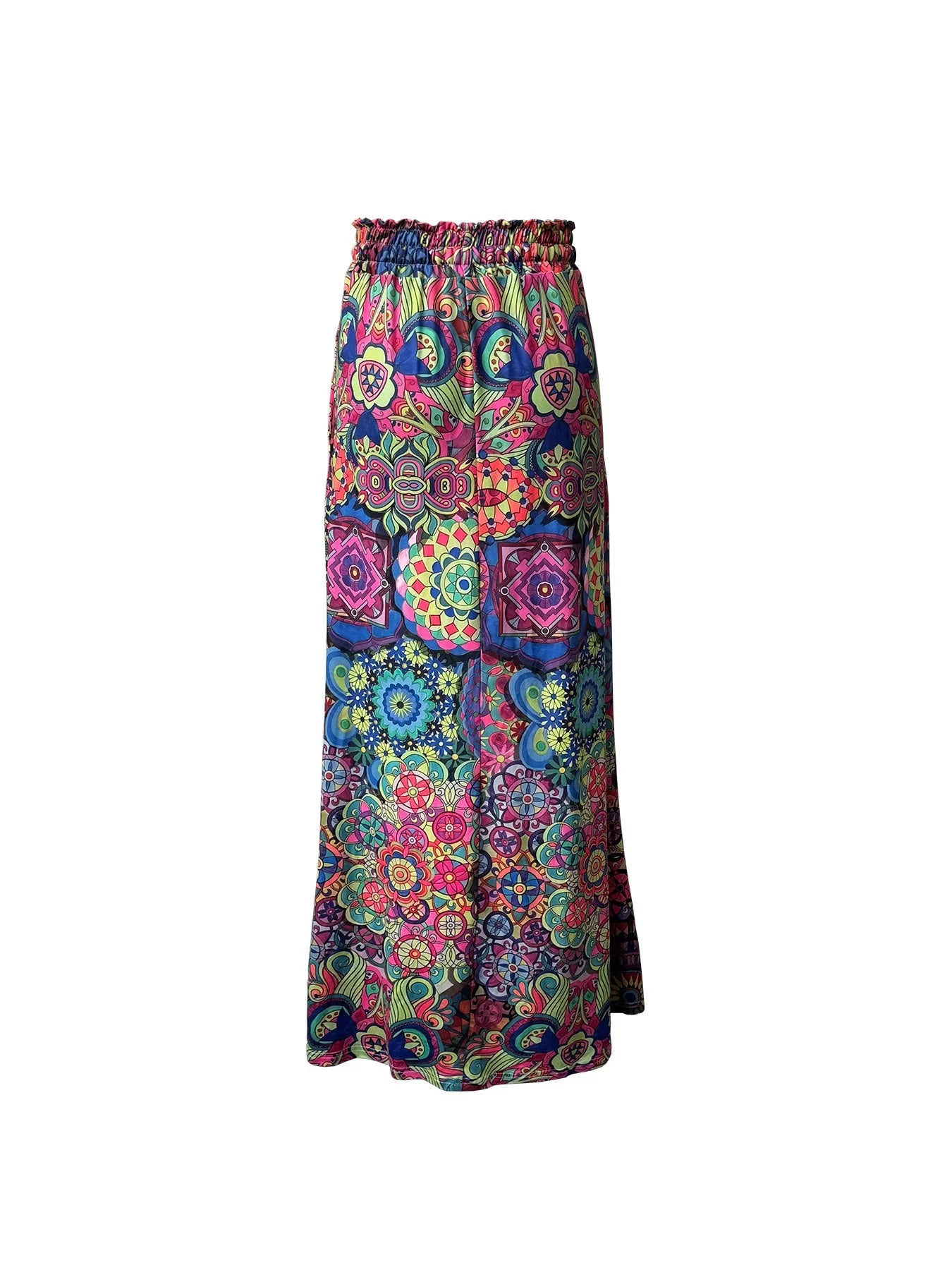 Bohemian High Waist Skirt - 3D Digital Print for Spring/Summer Fashion