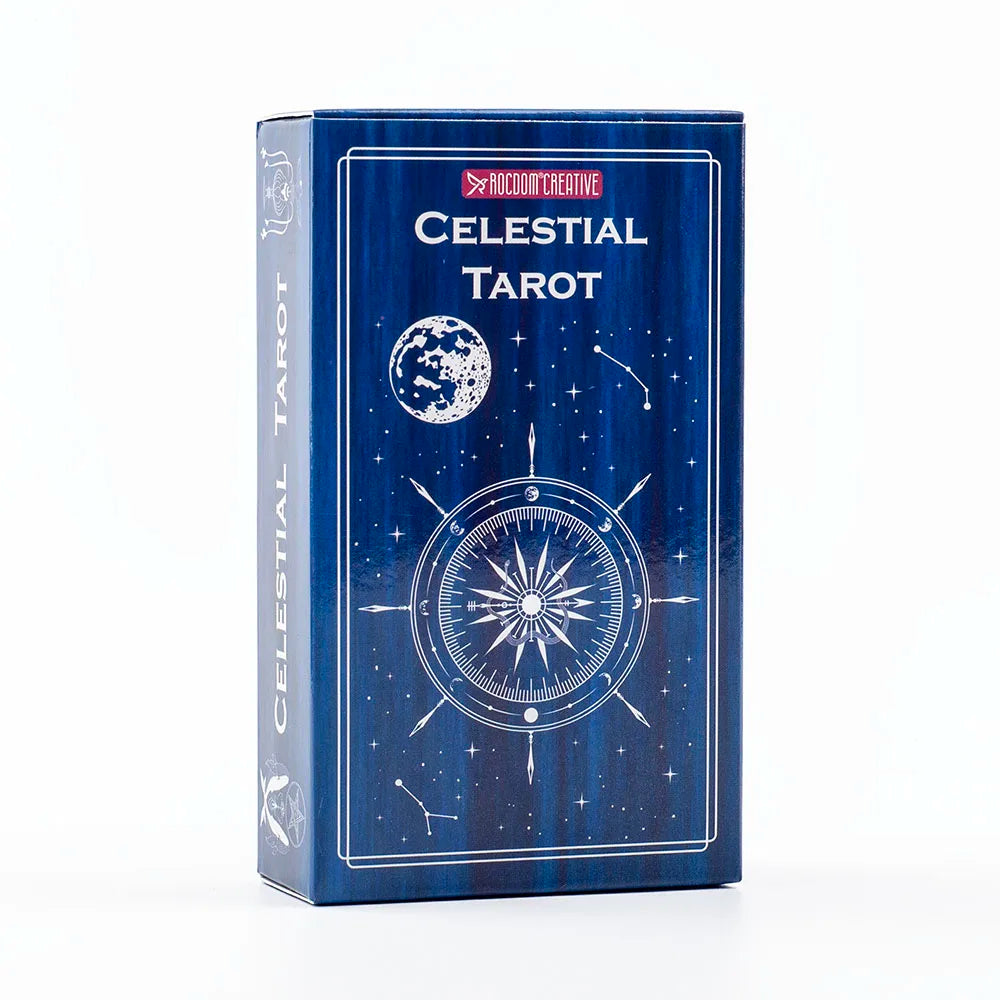 ✨ Celestial Tarot Deck – 78 Cards | Cosmic & Mystical Divination Deck | Zodiac & Astrology Inspired | Compact 10.3 x 6 cm Size | Board Game & Meditation Use | English Guidebook Included