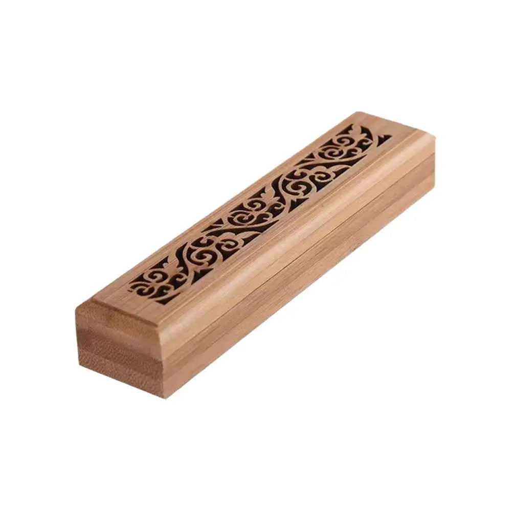 🌿 Natural Bamboo Incense Burner with Laying Plate – Aromatherapy Wooden Box for Incense Storage & Burning | Free Shipping