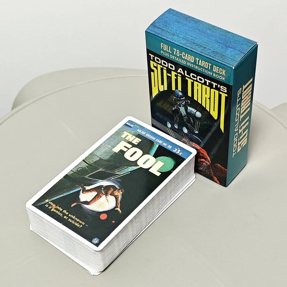 🚀 Todd Alcott's Sci-Fi Tarot Deck – 78 Cards Rider Waite Inspired Futuristic Space-Age Art Compact 10.3 x 6 cm Includes Divination Guidebook Default Title