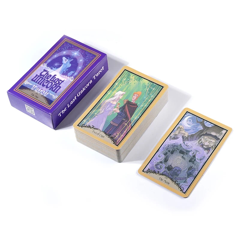 The Last Unicorn Tarot – 78-Card English Edition Deck with Guidebook for Personal Use & Family Board Games