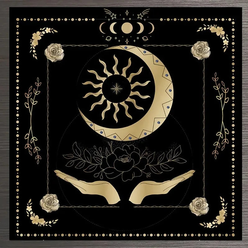 🃏 Mandala Tree of Life Tarot Tablecloth – Sea Velvet Square Butterfly Altar Cloth for Tarot Readings, Terrace Dining & Multi-Purpose Mystic Decor 038