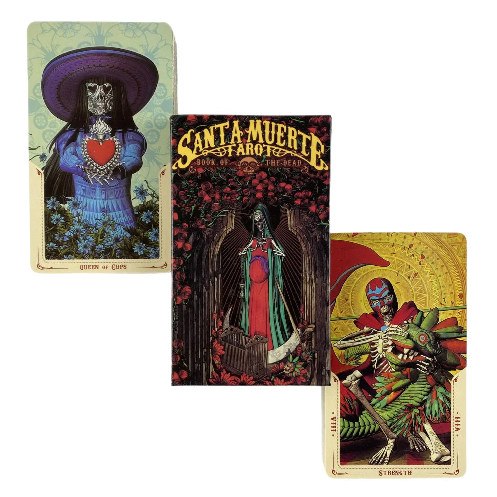 🔥 Santa Muerte Tarot Cards﻿ | 78-Card Mysterious Divination Oracle Deck – Deep Ancestral and Shadow Work Tarot