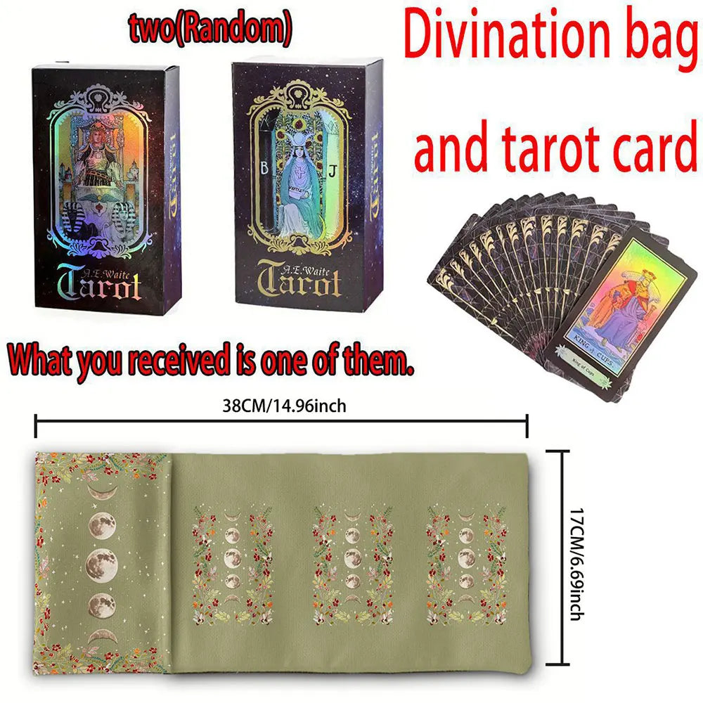 🌿 Floral Tree of Life Tarot Storage Bag with Moon Starry Sky Wrap Pouch – Multi-functional Tarot Deck Protector and Divination Table Cloth ZBD(119) 2PCS