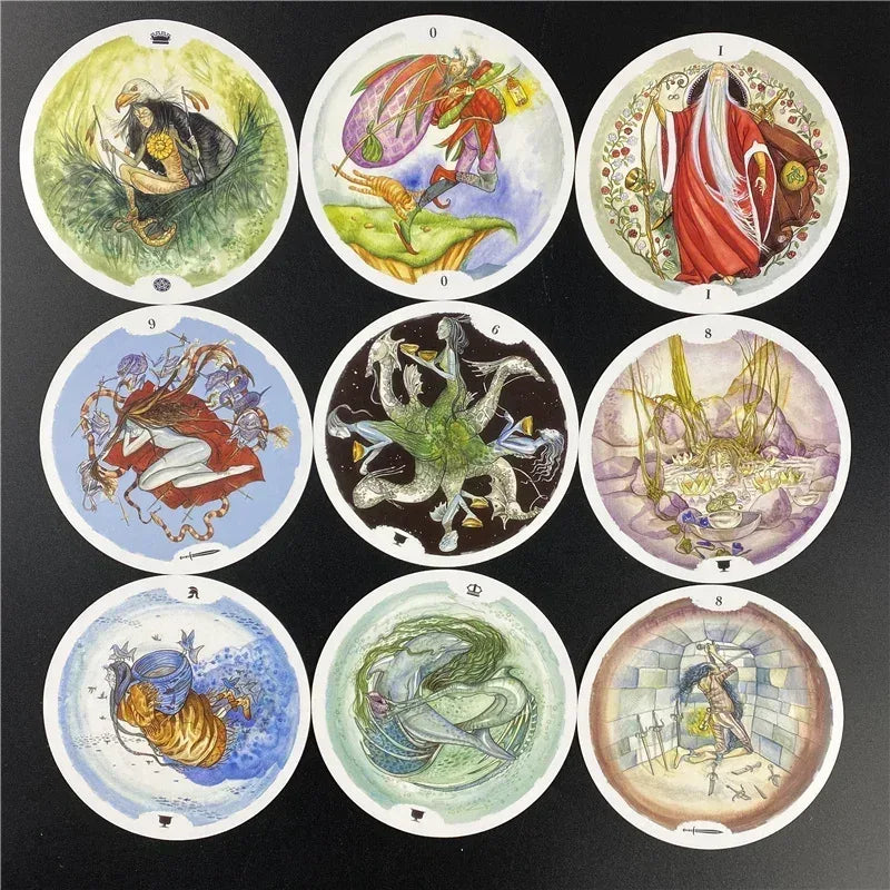 🔄 Circle of Life Tarot Deck – 78 Round Tarot Cards (12 cm) with PDF Guidebook | Connect with Life’s Cycles & Spiritual Wisdom