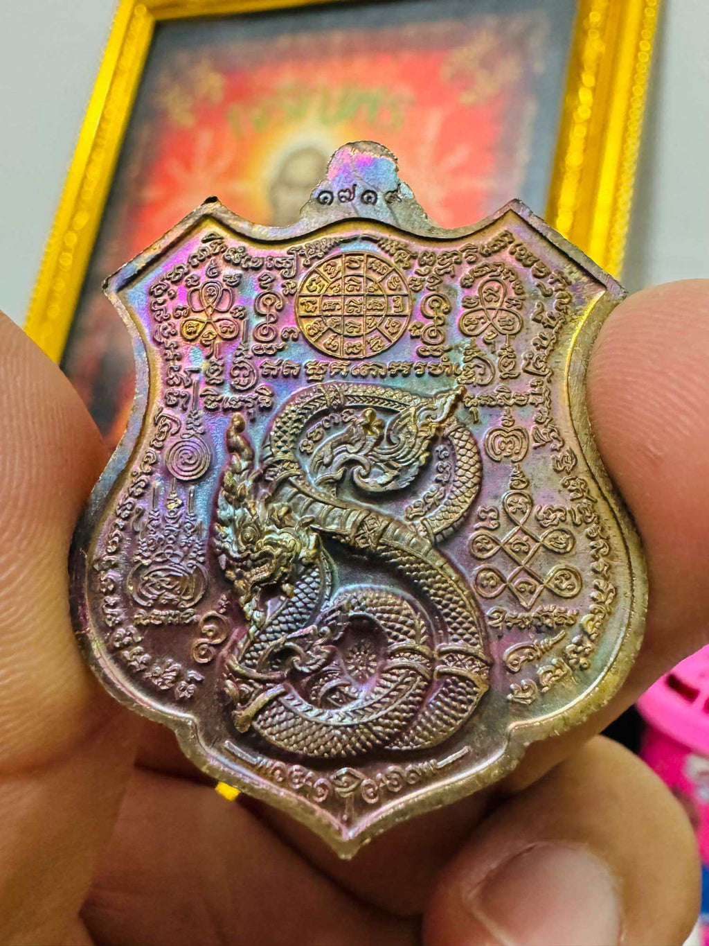 Garuda–Naga Sacred Coin – Blessed Thai Amulet by Luang Ta Khim (2020 Edition)