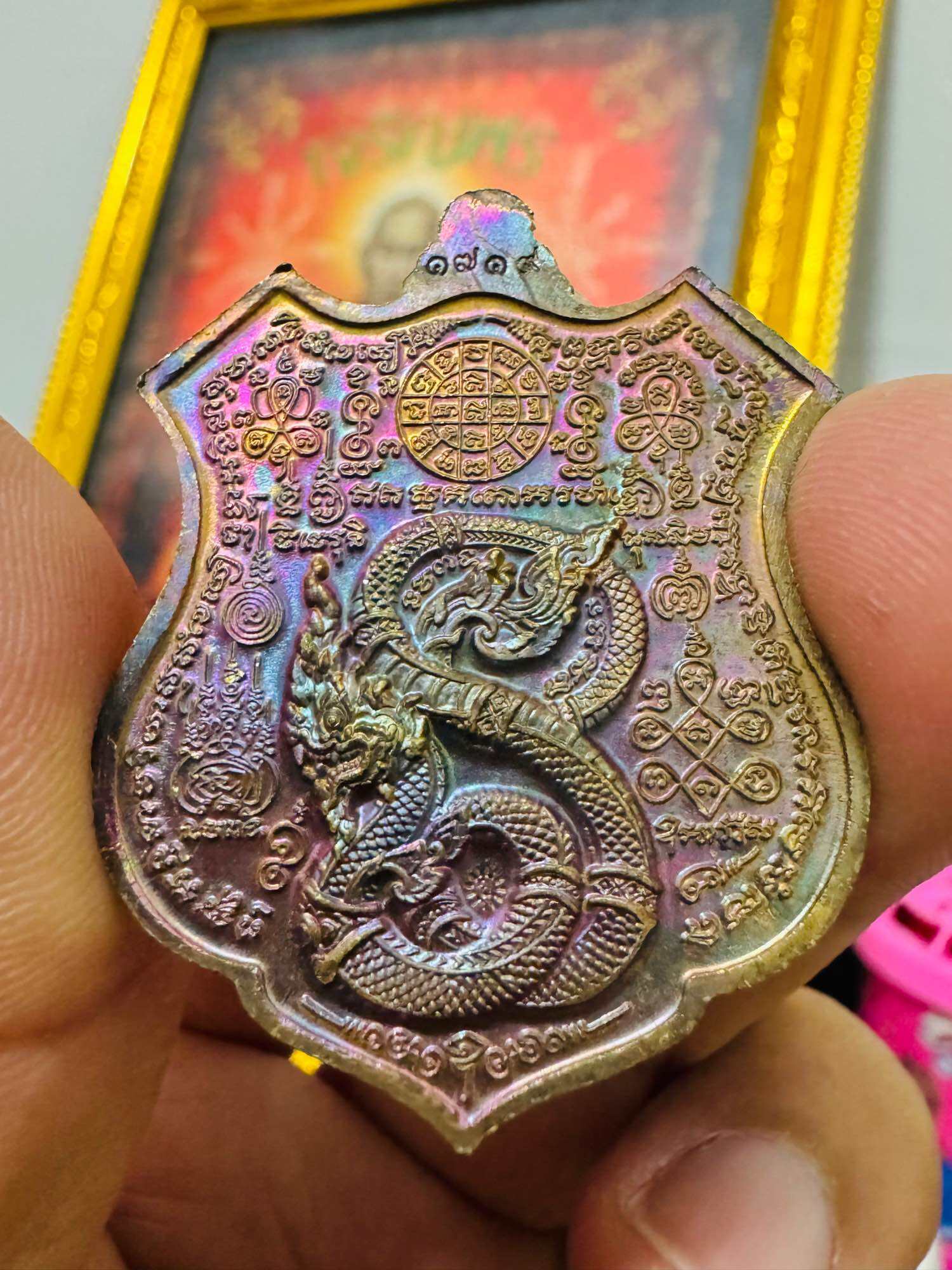 Garuda–Naga Sacred Coin – Blessed Thai Amulet by Luang Ta Khim (2020 Edition)