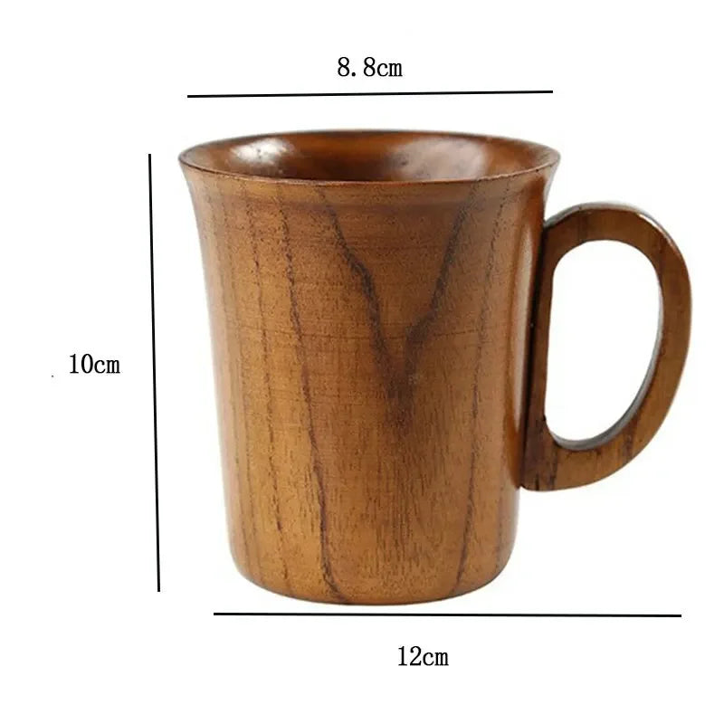 🍵 Japanese Jujube Wood Tea Cup – Elegant High-Heat Resistant Creative Wooden Cup for Tea, Coffee & Beer | Free Shipping