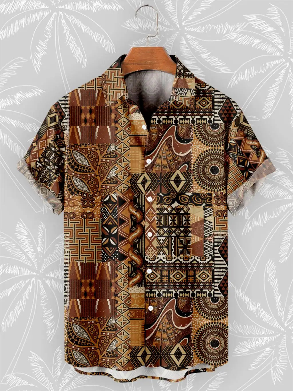 🌍 The Bohemian African Tribe 3D Masterpiece: Premium Men's Retro Short-Sleeve Shirt – High-Definition Tribal Graphic Print, Breathable Summer Beach Fabric, and Sophisticated Oversized Social Silhouette CS2024AT374