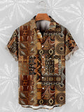 🌍 The Bohemian African Tribe 3D Masterpiece: Premium Men's Retro Short-Sleeve Shirt – High-Definition Tribal Graphic Print, Breathable Summer Beach Fabric, and Sophisticated Oversized Social Silhouette CS2024AT374