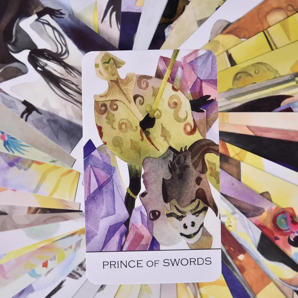 Zillich Tarot – 78-Card Deck with Guidebook in Colorful Ink Painting Style, English Edition for Divination and Board Games