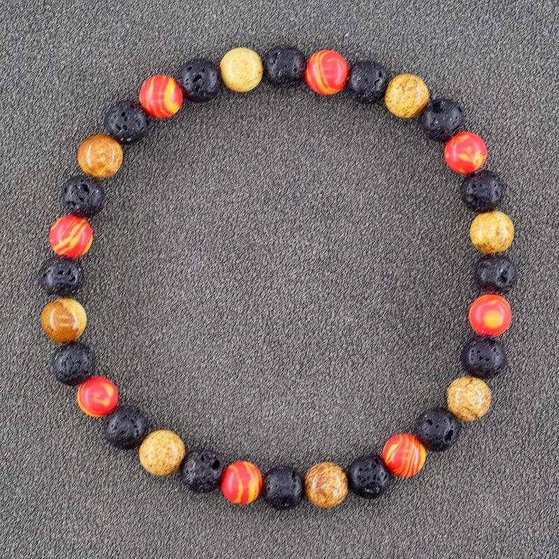 ✨ Natural African Pine Stone Beaded Bracelet – Authentic Picture Stone Bohemian Bangle for Men & Women – Volcanic Elastic Jewelry, Perfect Friendship Gift 19