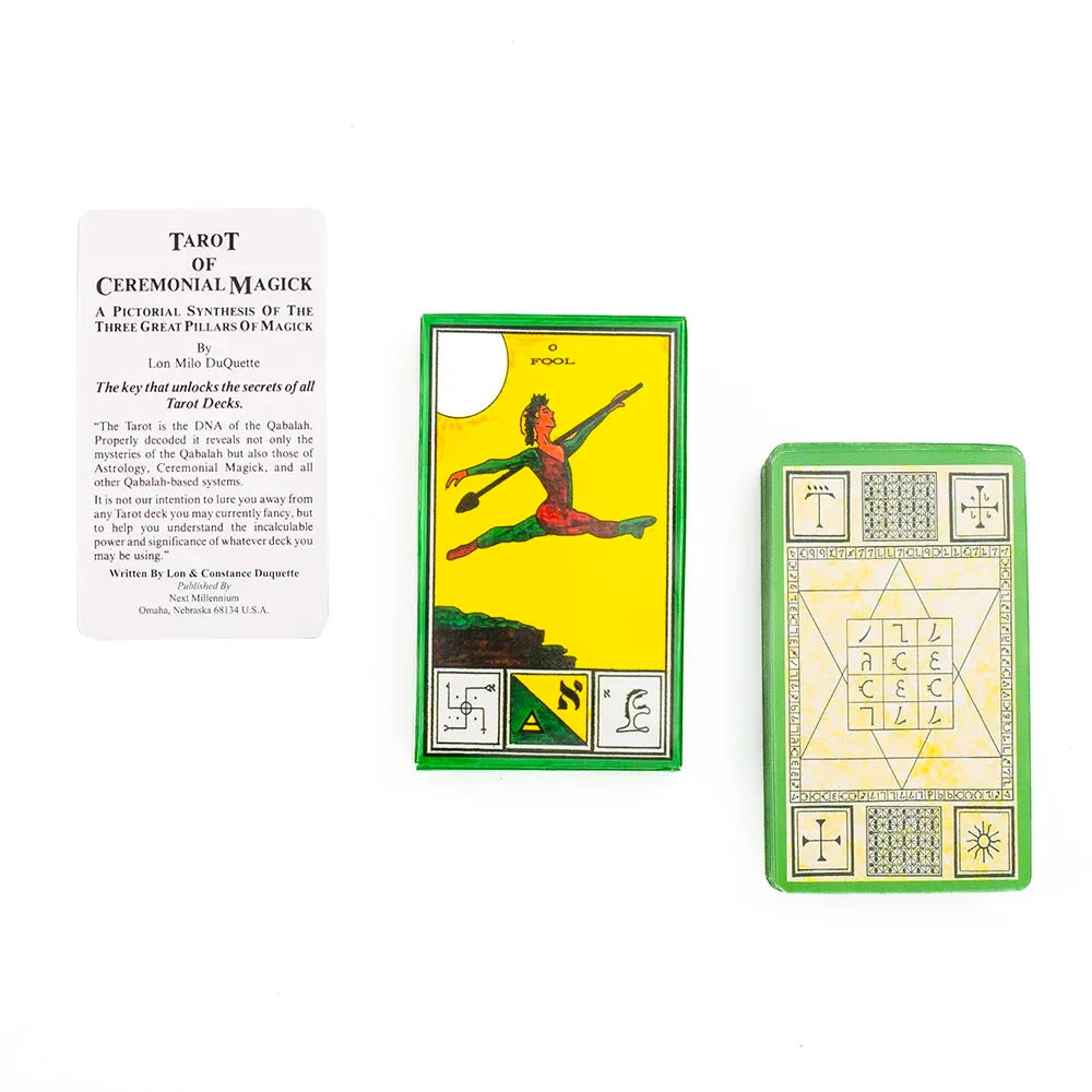 80Pcs Tarot Deck Cards - 3rd Edition Ceremonial Magick Pictorial Synthesis Board Game (10.6x6.3cm)