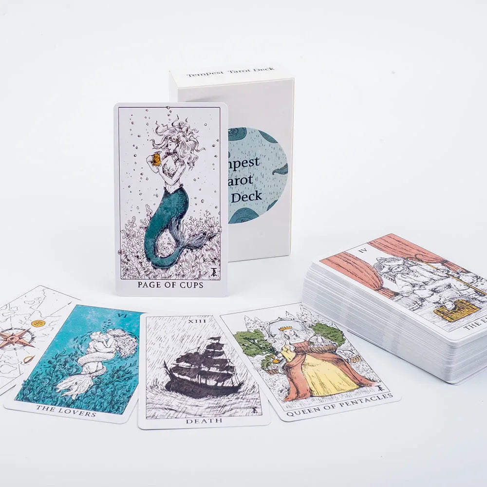 Cat Tarot Card Deck - 78 High-Quality Cards for Fun Fortune Telling and Family Gatherings TK17K