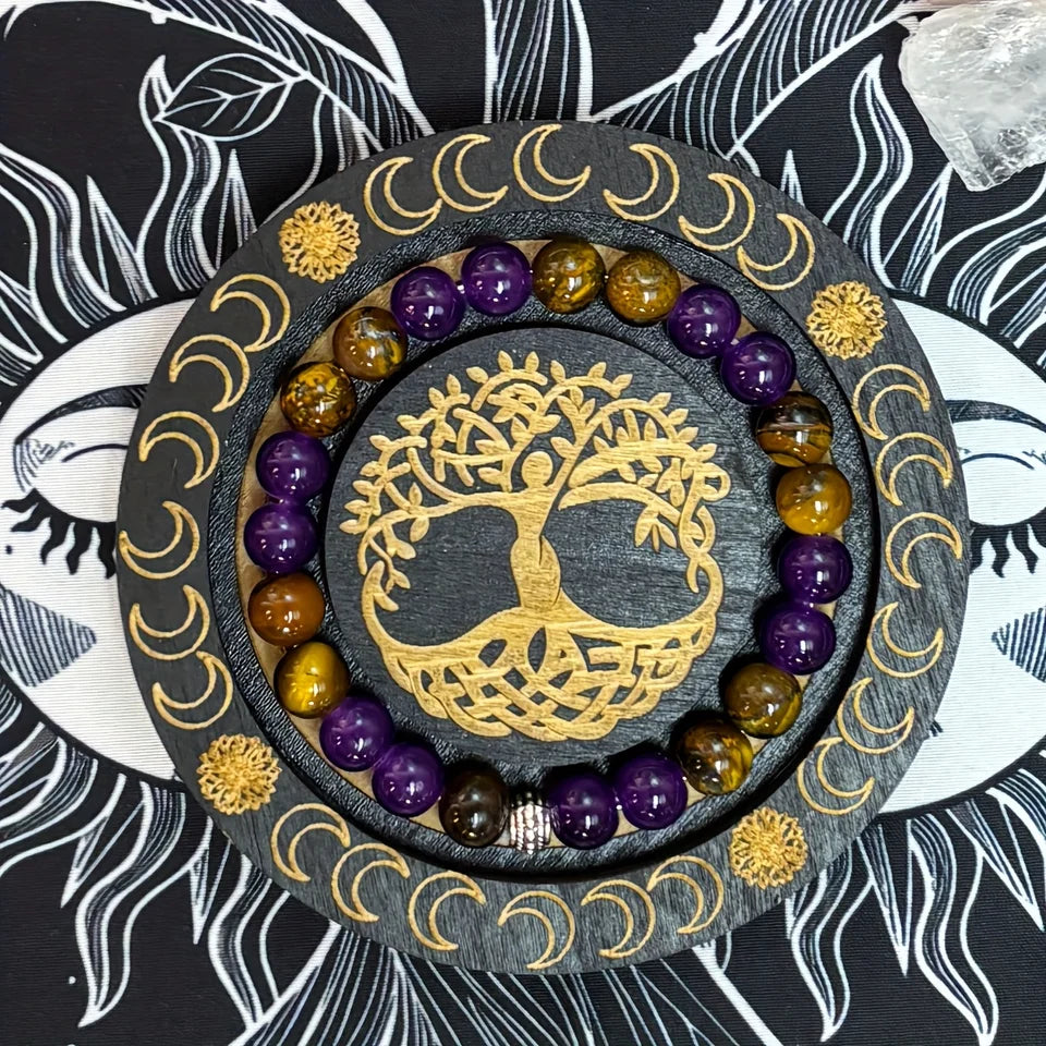 ✨ Peace of Mind Bracelet – 8mm Natural Tiger Eye Stone Handmade Beaded Jewelry – Balanced Mind Accessory