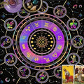 🔥MoonPhases Tarot Card Tablecloth | Astrological Divination Altar Cloth – Mystical Tapestry for Tarot and Spiritual Practice B