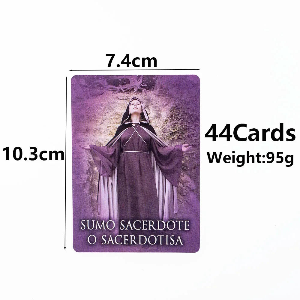 Past Life Oracle Cards - 44-Card Spanish Tarot Deck for Divination and Fortune Telling