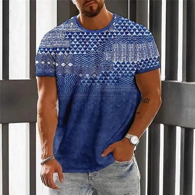 ✨ The Luxury Retro Ethnic Edition: Premium Men’s 3D Printed T-Shirt – High-Definition Colorful Tribal Graphic Print, Breathable Quick-Dry Performance Fabric, and Sophisticated Oversized Luxury Streetwear Tee
