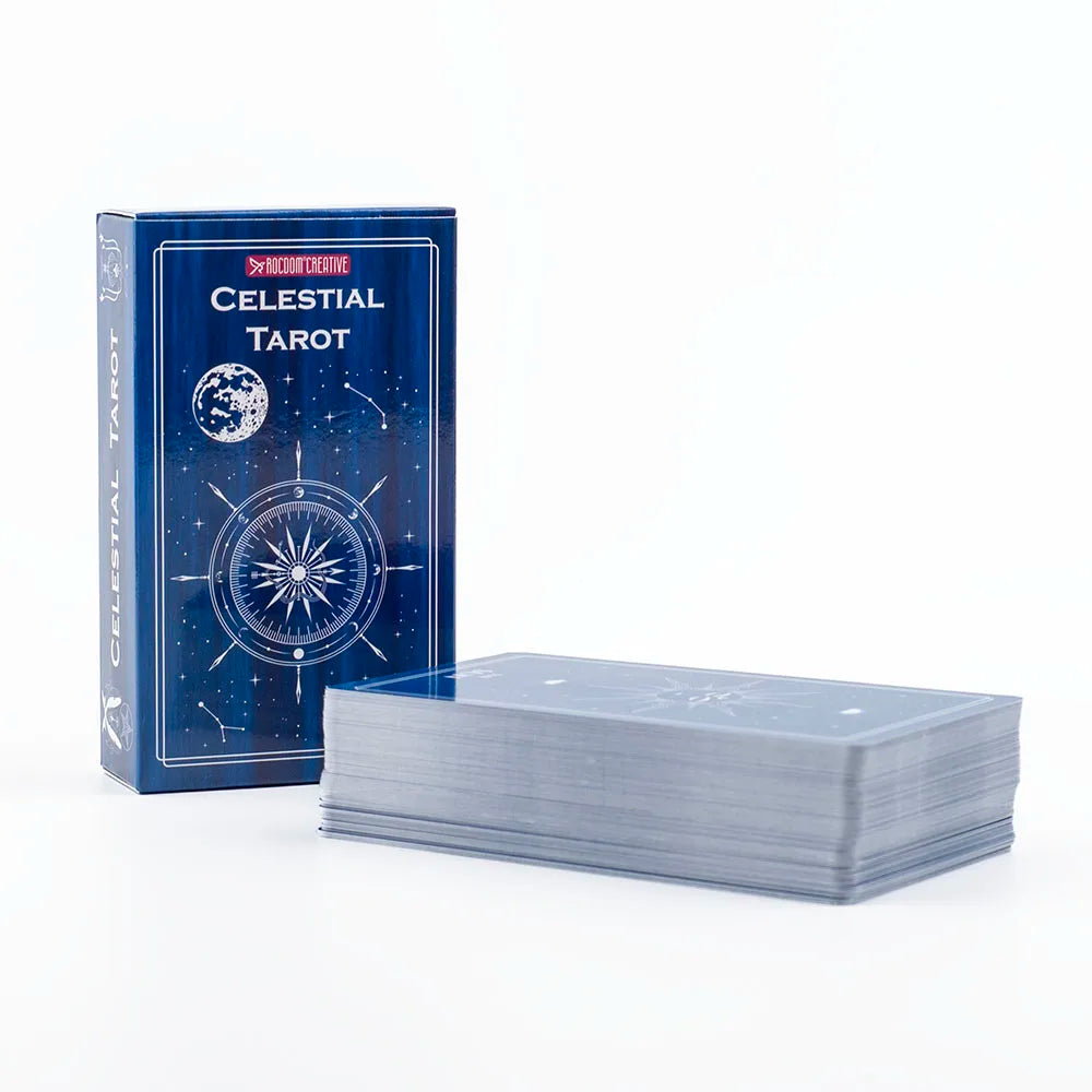 ✨ Celestial Tarot Deck – 78 Cards | Cosmic & Mystical Divination Deck | Zodiac & Astrology Inspired | Compact 10.3 x 6 cm Size | Board Game & Meditation Use | English Guidebook Included