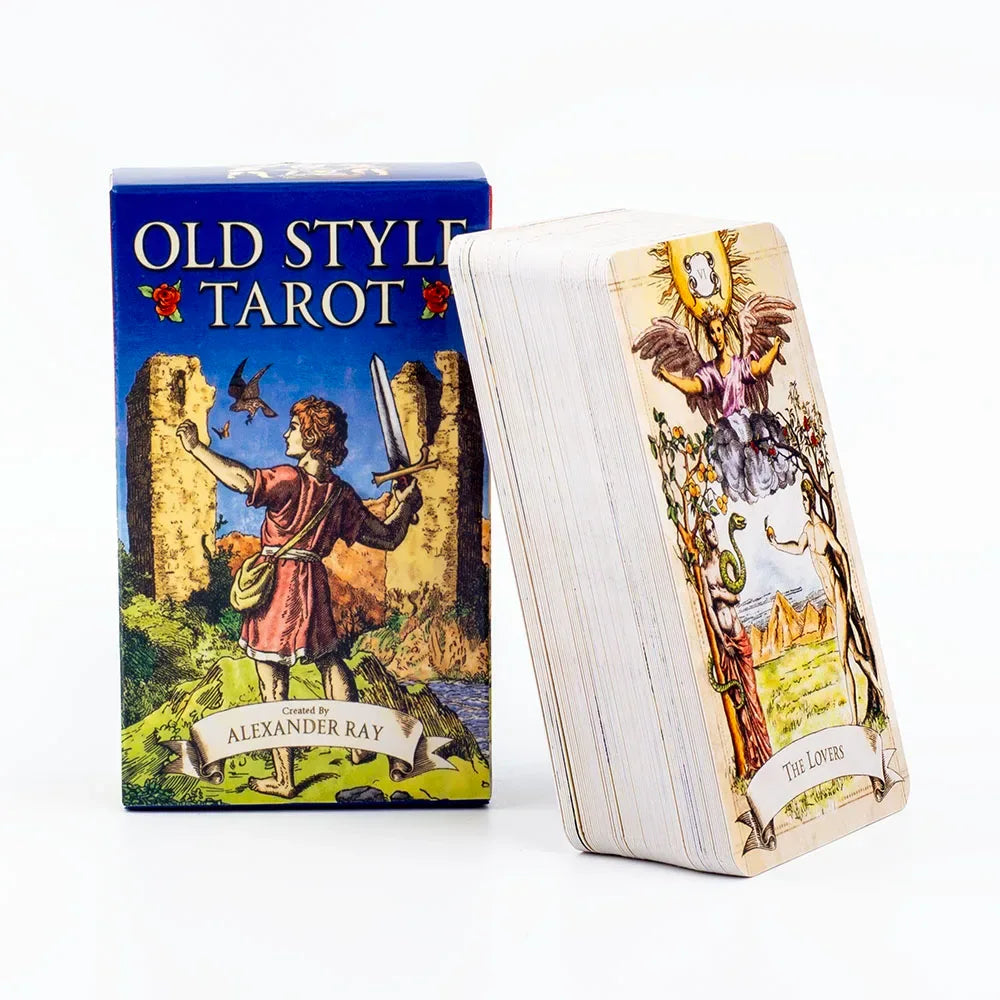 Old Style Tarot – 79-Card Vintage-Inspired English Visions Divination Deck for Board Games and Fortune Telling (10.3x6 cm)