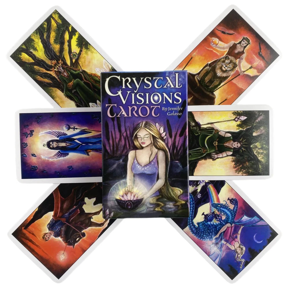 🌈 Crystal Visions Tarot Deck – Elegant 78-Card Rider-Waite Based System with Vivid Imagery for Spiritual Guidance and Entertainment