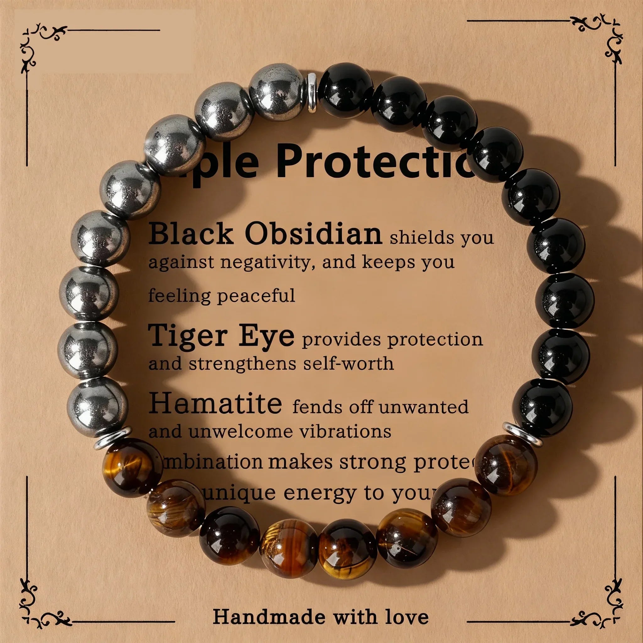 ✨ Classy Autumn & Winter Jewelry – Blue & Yellow Hematite Tiger’s Eye Bracelet – Unique Natural Stone Accessory for Family Banquets L1970-yellow