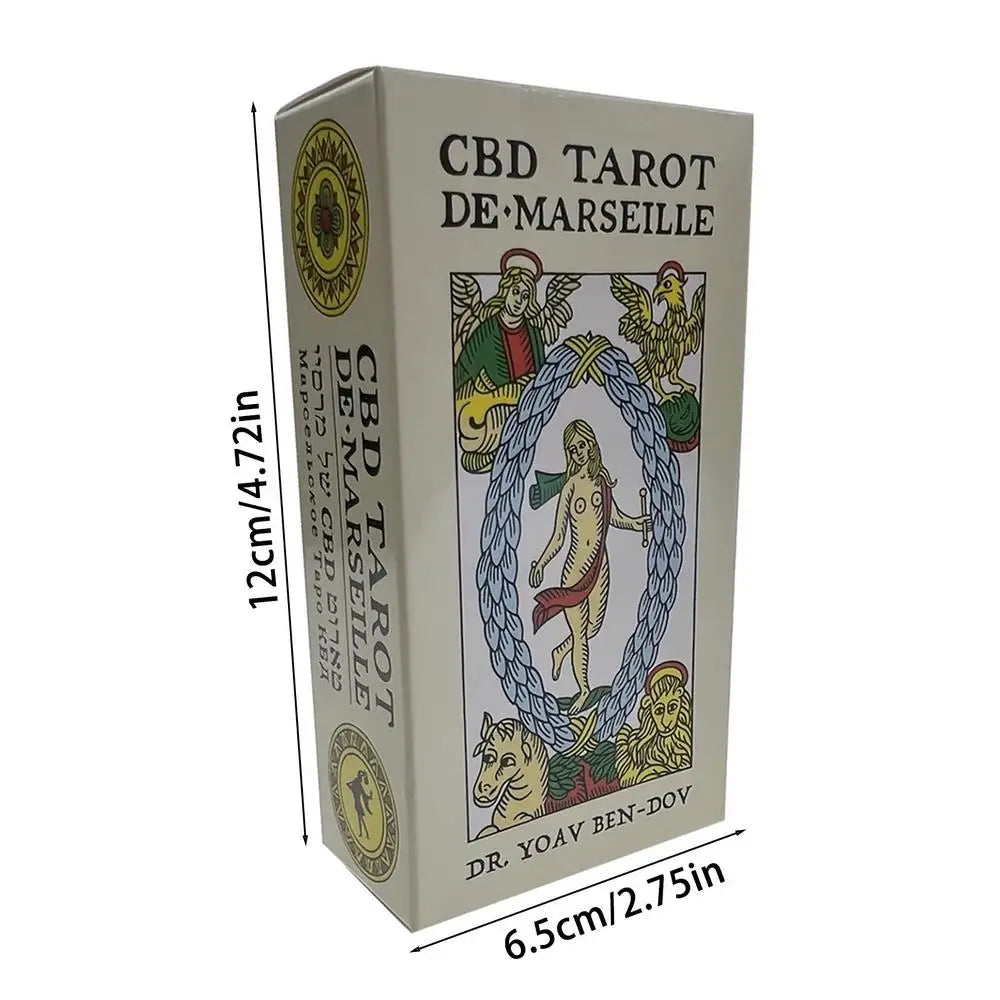 🃏 Marseille Tarot Deck – Full English Version, 78 Cards with Gilded Edges, Magic Tarot Board Game, Universal Mini Rider Tarot