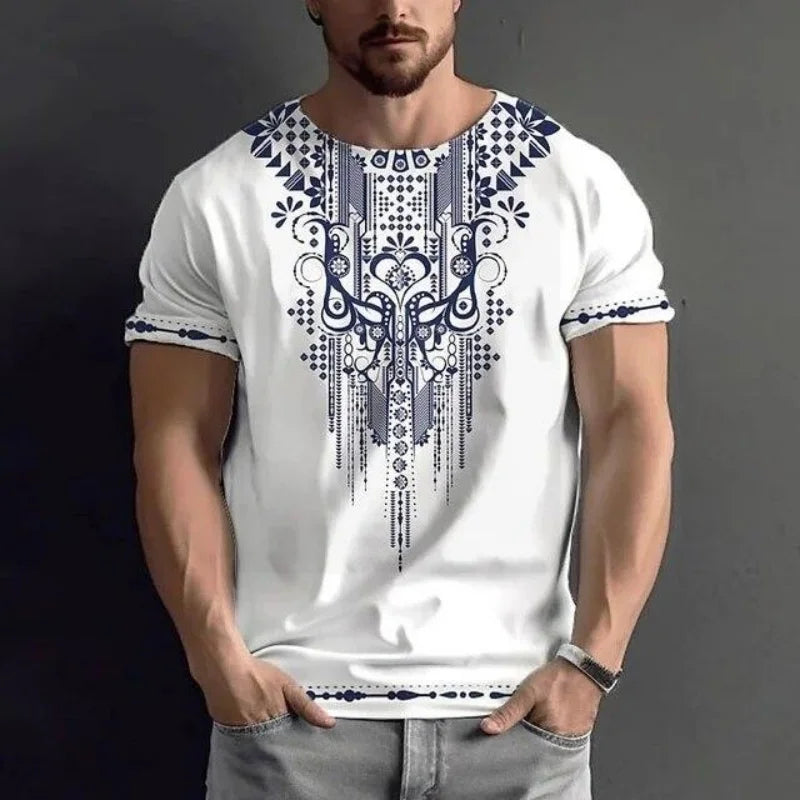 ✨ The Luxury Retro Ethnic Edition: Premium Men’s 3D Printed T-Shirt – High-Definition Colorful Tribal Graphic Print, Breathable Quick-Dry Performance Fabric, and Sophisticated Oversized Luxury Streetwear Tee Tshirt-YSY46987